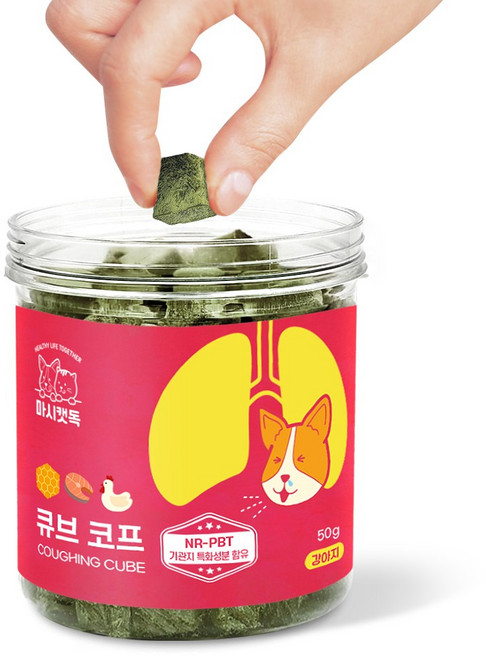 마시캣독 큐브 코프 강아지 기침 켁켁거림 기관지 협착 호흡기 영양제, 1정, 호흡기/기관지, 1개