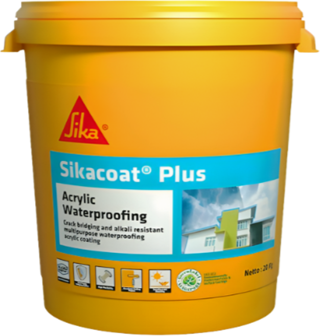 歐樂克修繕家 Sika Coat Plus 外牆屋頂防水材 免底漆 施工便捷 長效保護, 1個, 20kg, 灰色