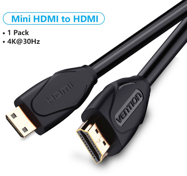 Vention 마이크로 HDMI to HDMI 케이블 4K 미니 HDMI 수-수 코드 고프로 소니 카메라 전화 태블릿 프로젝터 HDTV 미니 HDMI, [04] Mini HD - 1 Pack, [02] 1.5m, 14) Mini HD to HDMI  1.5m