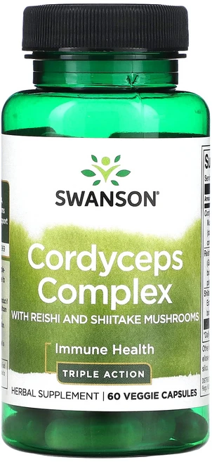 Swanson 동충하초 복합체 영지버섯 및 표고버섯 함유 베지 캡슐 60정, Swanson 동충하초 복합체 영..., 1개 - 쿠팡