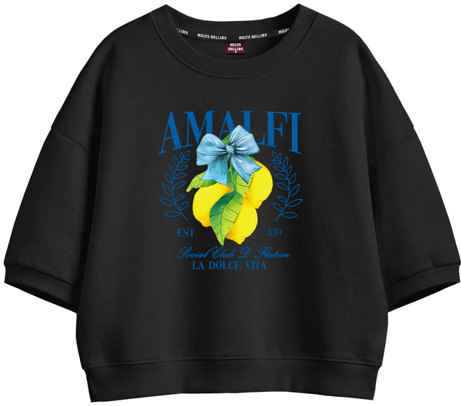 몰토벨리노 SF 레몬 오버핏 세미크롭 반팔 맨투맨 티셔츠