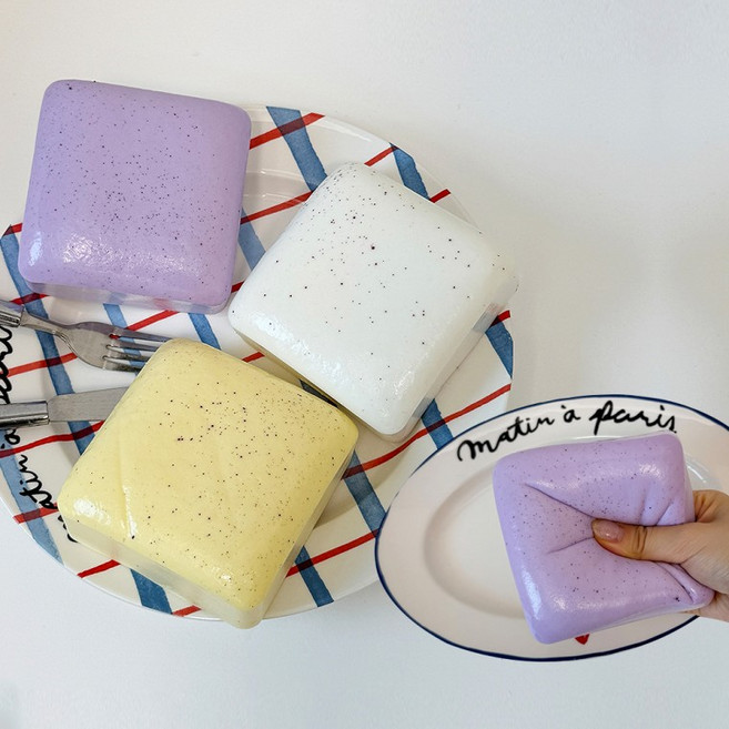 말랑폭신 모찌볼 스퀴시볼 스트레스완화 촉감놀이 쫀득 클레이아트, 1세트, 옐로우2P