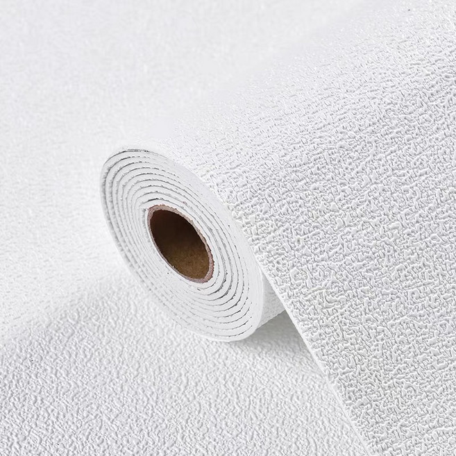 규조토 진흙 벽지길이 10미터접착식벽지차음 단열 방진방습장식3D벽지, 흰색