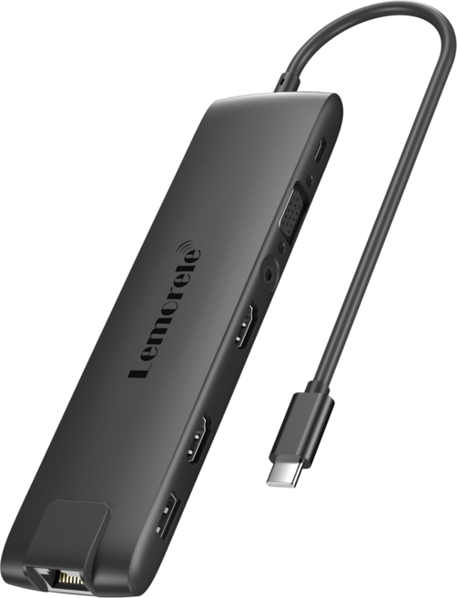 Lemorele 13 in 1 USB C 허브 USB 3.1 도킹 스테이션 HDMI 4K 10Gpbs VGA Type-C 100W 기가비트 이더넷 어댑터, TC96