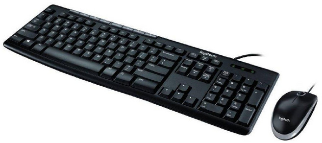 羅技 Logitech MK200 USB 鍵盤滑鼠組 纖薄 防水設計, 黑色, 普通型
