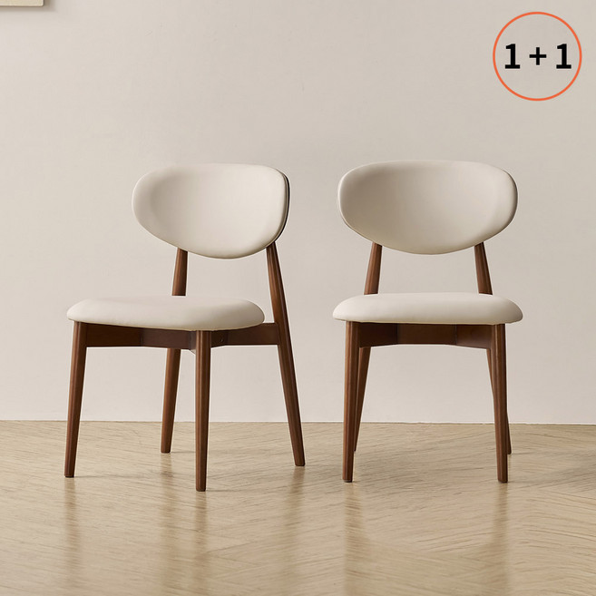 라로퍼니처 플레인 편안한 고무나무 원목 식탁 의자 카페 인테리어 체어, 월넛