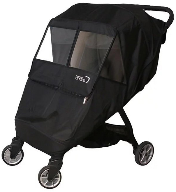 Baby Jogger City Tour 2 Double 頂級專用雨罩, 1個, Black
