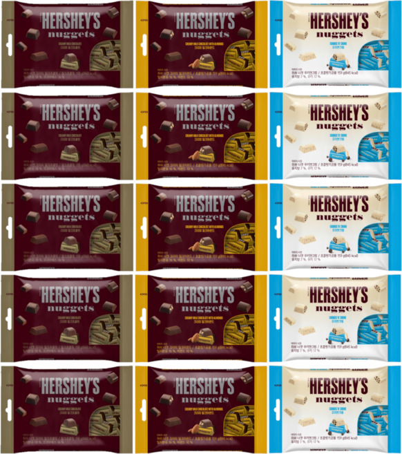 허쉬 너겟 크리미 밀크 + 아몬드 + 쿠키앤크림, 159g, 5세트