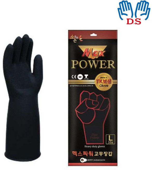 맥스파워 공업용 고무장갑 TK보생, 흑색, 1세트