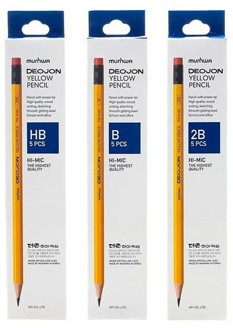 문화 더존 옐로우 연필 (5자루), HB, 1개