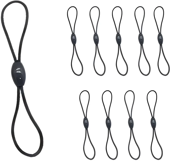 스타리움 다용도 스트랩 키링 8자 고무줄, 블랙, 10개 - 쿠팡