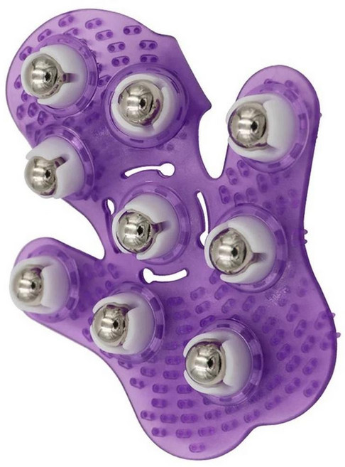 손바닥 모양 마사지 장갑 바디 마사지기 롤러 금속, 01 Purple