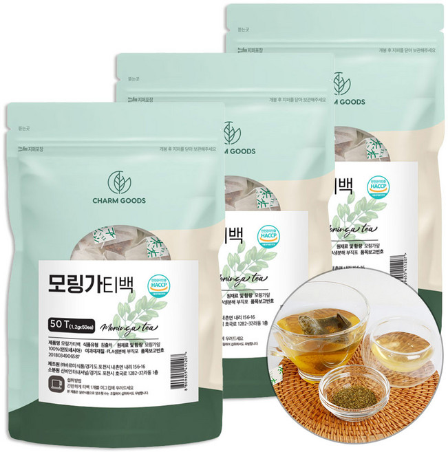 모링가잎 차 티백 Ch-Good, 3개, 50개입, 1.2g
