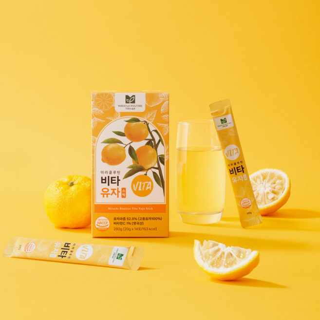 미라클루틴 비타 유자 스틱 1박스(20g*14포)/고흥유자