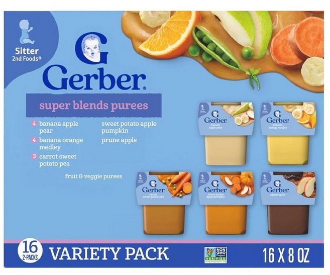 Gerber 거버 2단계 슈퍼 블렌즈 퓨레 버라이어티 5종 113g, 32개