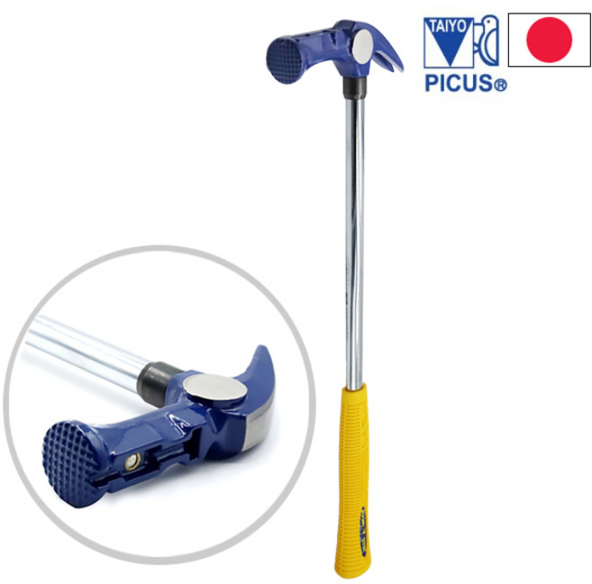 일본산 스틸 자석 장도리 빠루망치 390mm(소) 피코스 목수망치 옐로우그립, 1개