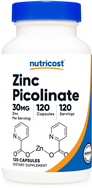 뉴트리코스트 징크 아연 피콜리네이트 30mg 120캡슐 1병, 120정, 1개 - 쿠팡