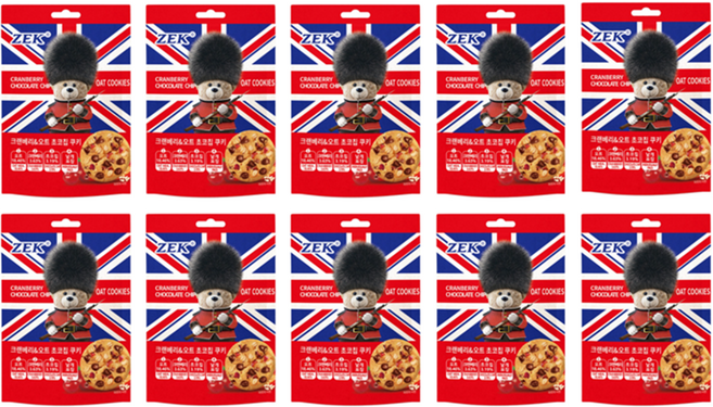 zek 크랜베리 앤 오트 초코칩 쿠키, 60g, 10개