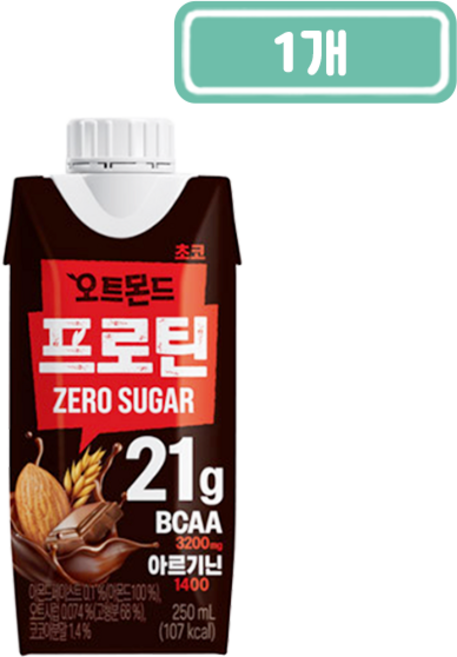 롯데 오트몬드 프로틴 제로슈거 초코, 250ml, 1개