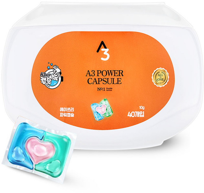 A3 파워 캡슐세제, 40개입, 1개