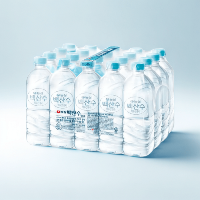 백산수 라벨프리 미네랄 생수 500ml 20개 깨끗한 물