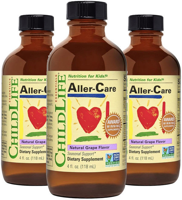 차일드라이프 알러케어 어린이 비타민 내추럴 포도 맛, 118ml, 3개