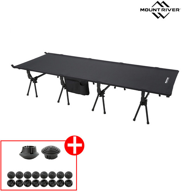 마운트리버 뉴 와이드코트80 경량 캠핑 야전 침대, 블랙