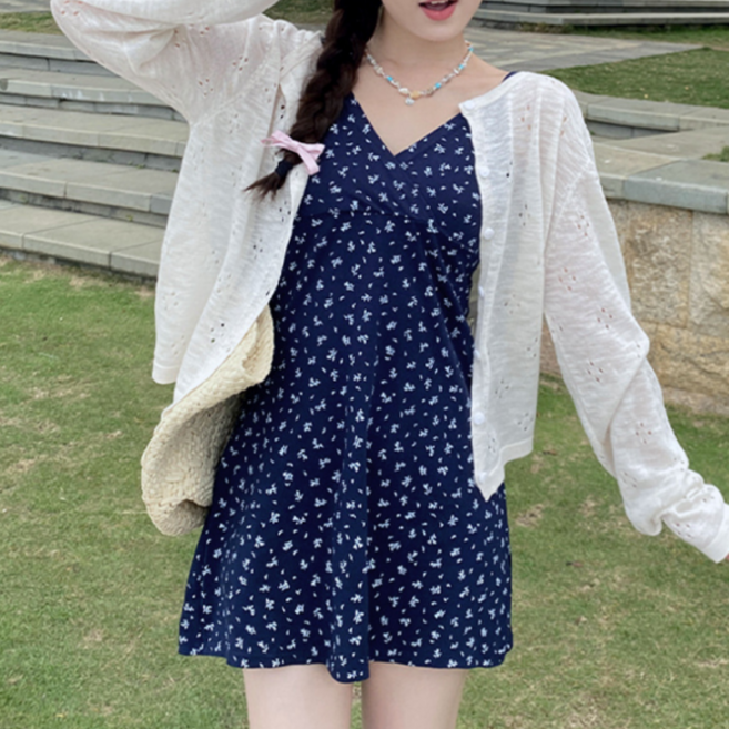 여성 긴 팔 가디건 데일리 리조트 썸머 여성 펀칭 가디건 비치 휴가
