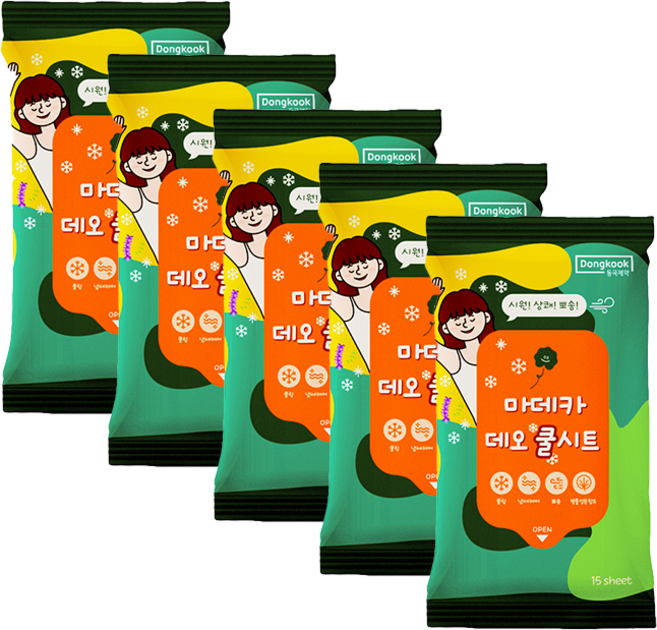 동국제약 마데카 데오쿨시트 15매 체취감소 냄새완화 뽀송함 쿨링함 끈적임제거 데오드란트 샤워티슈 쿨링파우더티슈 땀티슈 라벤더오일 저자극티슈, 5개(75매), 5개