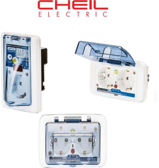 제일전기공업 꽂음접속식 누전차단콘센트 GF114 누전방우1구2구콘센트 욕실, (3) GF114 1구 커버, 1개