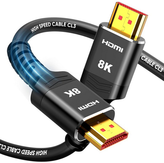 하이윙스 롱 HDMI 케이블 15피트 4K 8K 10K 2.1 코드 초고속 벽 내 CL3 등급 8K@60Hz 4K@120Hz 비디오 48Gbps 착용감 내구성 유연성 eARC, 20 feet_Bidirectional | Black