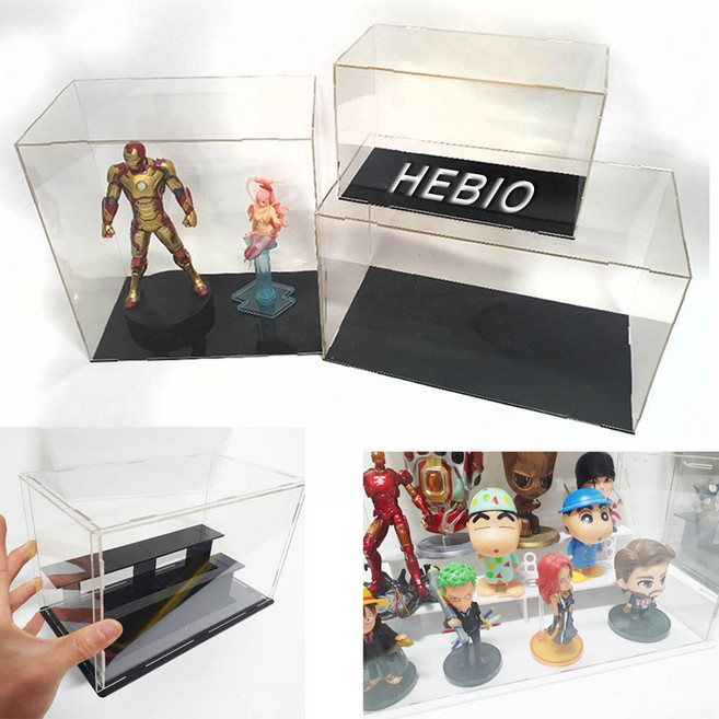 He 피규어케이스 장식장 프라모델 건담 아크릴케이스 오픈케이스 블랙 투명, 1개