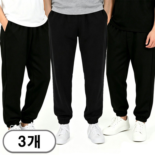 차쿠 1+1+1(3세트) 4계절 남녀공용 와이드 트레이닝 바지 조거팬츠 겨울 기모 일자 츄리닝 슬랙스팬츠 작업바지 빅사이즈