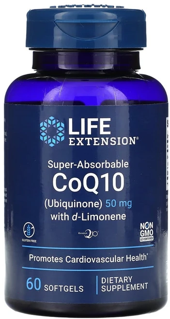 라이프 익스텐션 D 리모넨 코큐텐 코엔자임 Q10 Super-Absorbable Polysorbate 80 50mg 60softgels, 1개, 60정 - 쿠팡