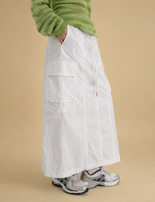 [제작] 러슬 바스락 카고 밴딩 롱 스커트 86467 빅사이즈 여성의류