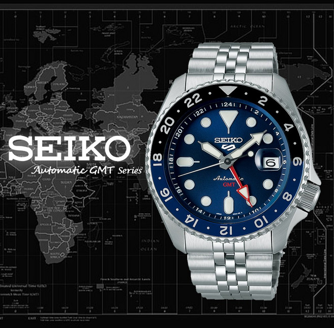 세이코 SEIKO GMT 스포츠 오토매틱 다이버 방수 남성 패션 메탈시계 SSK003 SBSC003