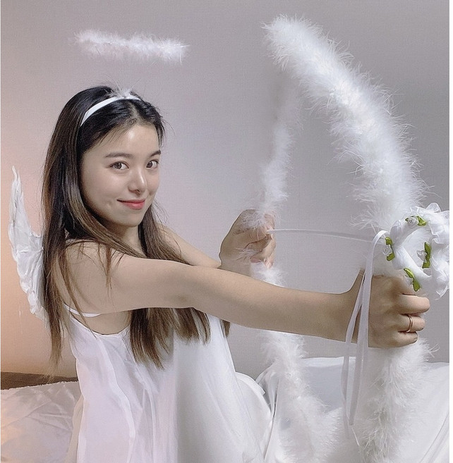 천사 요술봉 날개 머리띠 헤어밴드 깃털 에버랜드 무 쓸모 없는 선물 졸사 생일