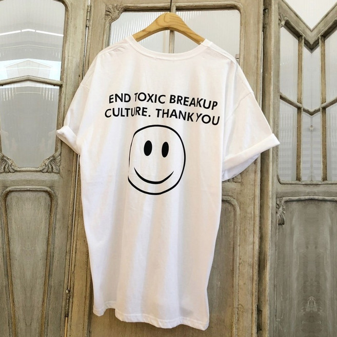 이힝 네온 스마일 루즈핏 반팔티셔츠 반팔 티셔츠