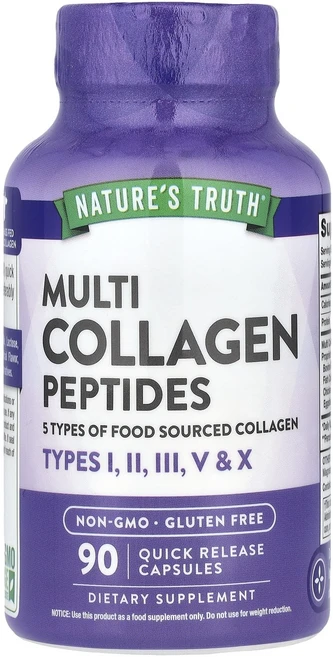 Nature's Truth 멀티 콜라겐 펩타이드 2000mg 빠른 방출 캡슐 90정(캡슐 1정당 500mg), NaturesTruth멀티콜라겐펩타이드2000mg빠른방, 1개, 90정 - 쿠팡
