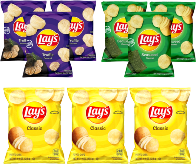 레이즈 미니 3종 세트 씨위드 감자칩 50g 3개+트러플 감자칩 50g 3개+클래식 감자칩 42.5g 3개 구운 생감자칩 간식 캠핑 MJKOREA