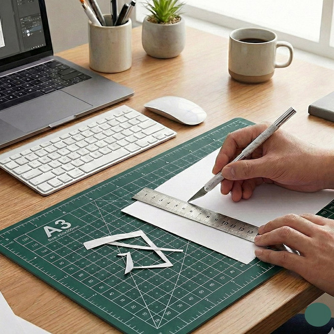 BoRang 커팅 패드 데스크 매트 A3, 녹색