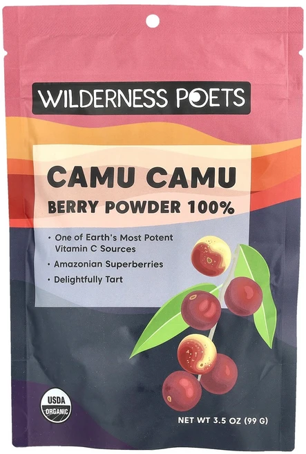 Wilderness Poets 유기농 카무카무 베리 분말 99g(3.5oz) Poets (윌더니스 포엣츠), Wilderness Poets, 유기농 카무카무 베리, 99g, 1개 - 쿠팡