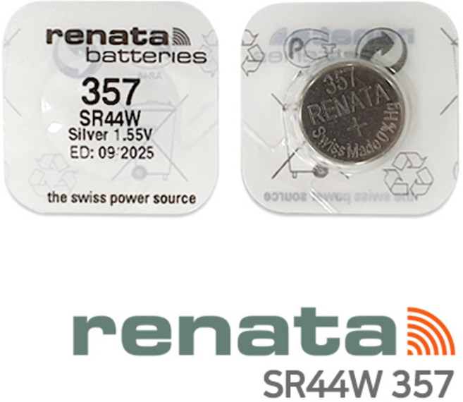 RENATA 레나타 357 1개입 (SR44 SR44W SR44SW) 1.55V 산화은전지, 1개