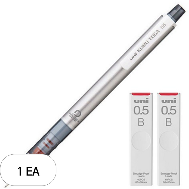 쿠루토가 샤프 스탠다드 모델 실버 M5-450 + 전용 샤프심 B 2p 세트, 0.5mm, 1개