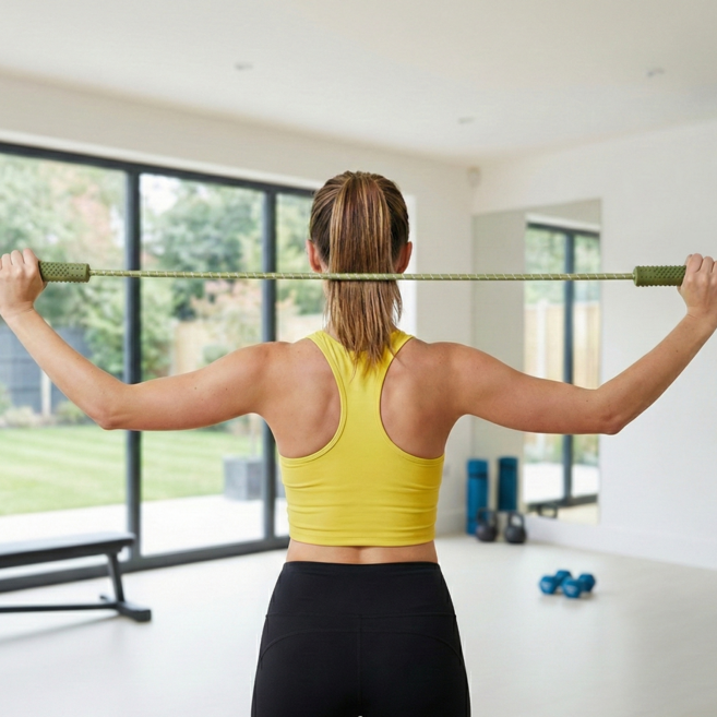 리플러스 웰빙 스트레칭 로프 어깨운동 밴드, 그린, 1개