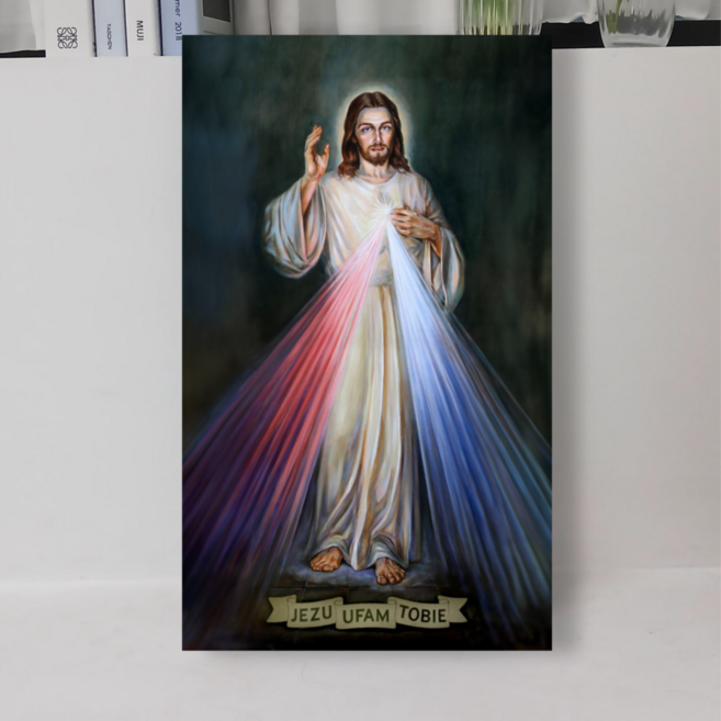 천주교 성물 자비의 예수님 성당 견진 선물 성화 이콘 아크릴 캔버스 액자, 캔버스액자30cmx50cm