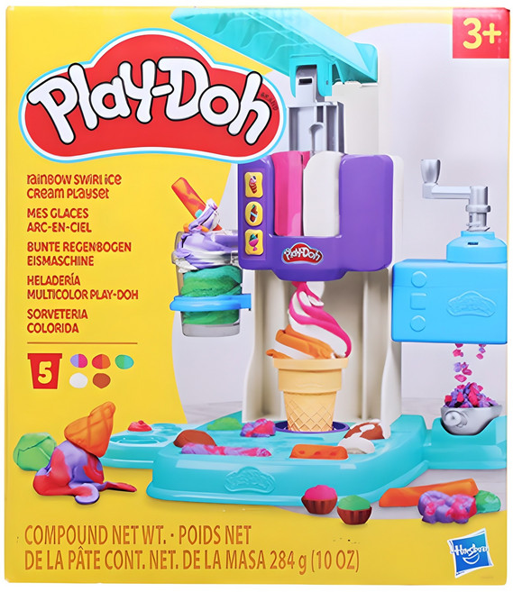 플레이도우 레인보우 아이스크림 플레이 세트, 혼합색상, 1.13kg, 1세트