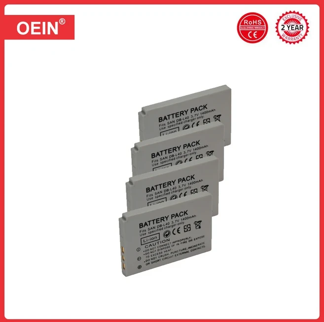 Sanyo 카메라 배터리 DB-L40 VPC-HD700 HD1 4 개, 04 4 Battery