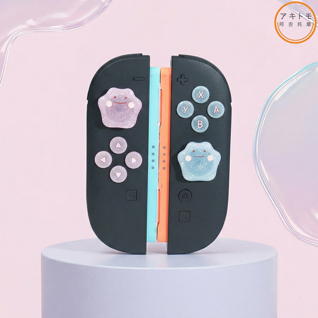 닌텐도 스위치2 스위치1 OLED 조이콘 프로콘 스틱커버 버튼커버 세트 포코피아테마 슬라임 아키토모, 슬라임(스위치2), 아키토모 스틱&버튼 커버
