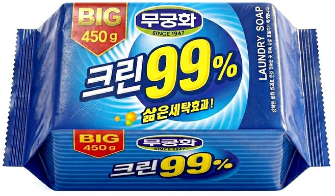 무궁화 BIG 99% 크린 세탁비누, 450g, 2개